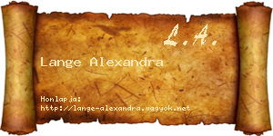 Lange Alexandra névjegykártya